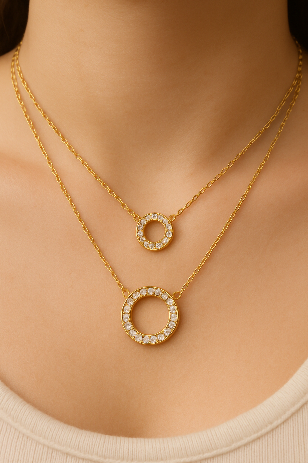 2 row circle necklace