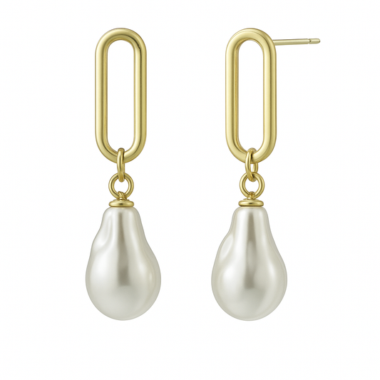 Paper Clip and pearl earring