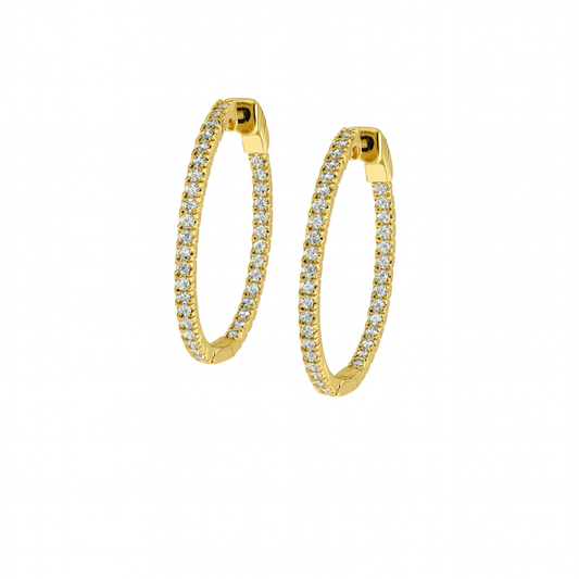 Medium Size Inside & out Cz hoops
