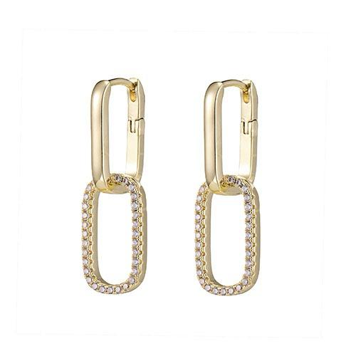 Cz link earrings